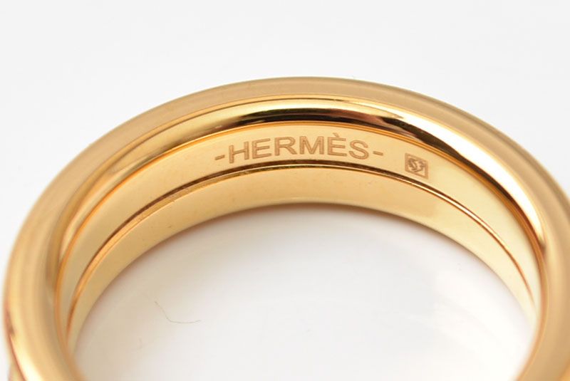 Hermes Ring Collier de Chien PM FI 54 Gold White — view 5