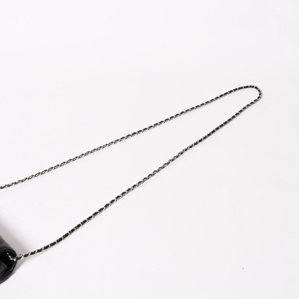 Chanel Classic Eyewear Case CC Logo Caviar Leather Black Silver — view 5