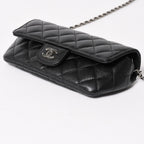 Chanel Classic Eyewear Case CC Logo Caviar Leather Black Silver — view 8