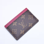 Louis Vuitton Card Case Porte Cartes Simple Monogram Canvas Brown Fuchsia — view 5
