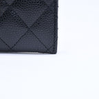 Chanel Classic Card Case Caviar Leather Quilted Black CC Logo Random Serial — view 7