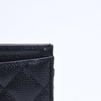 Chanel Classic Card Case Caviar Leather Quilted Black CC Logo Random Serial — view 6