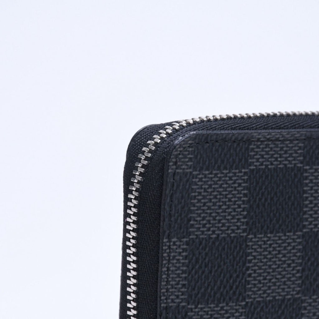 Louis Vuitton Wallet Zippy Coin Purse Card Case Mini Black Damier Graphite — view 8