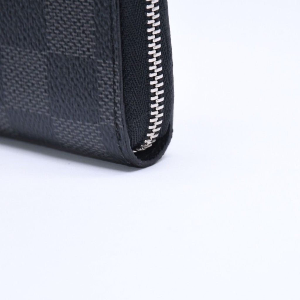 Louis Vuitton Wallet Zippy Coin Purse Card Case Mini Black Damier Graphite — view 7