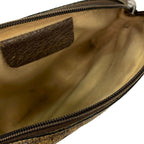 Gucci Shoulder Bag Vintage Beige Dark Brown Leather — view 7