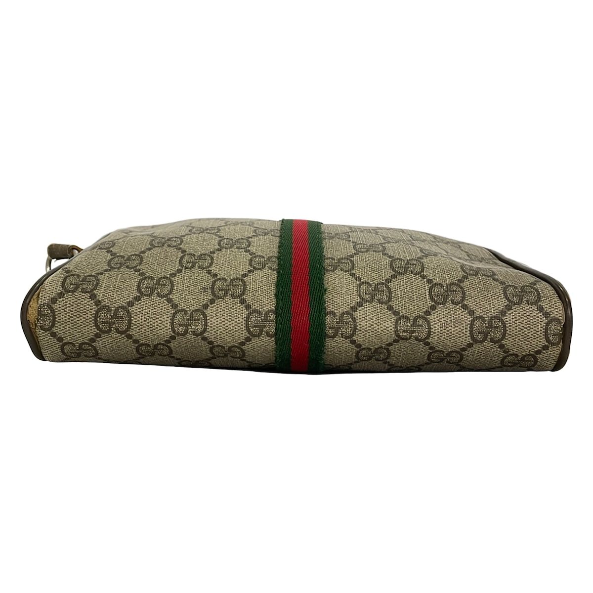 Gucci Shoulder Bag Vintage Beige Dark Brown Leather — view 5