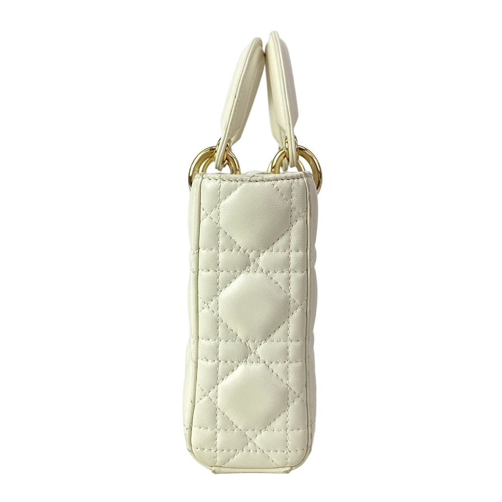 Dior Handbag Lady D-joy Bag White Lambskin — view 2