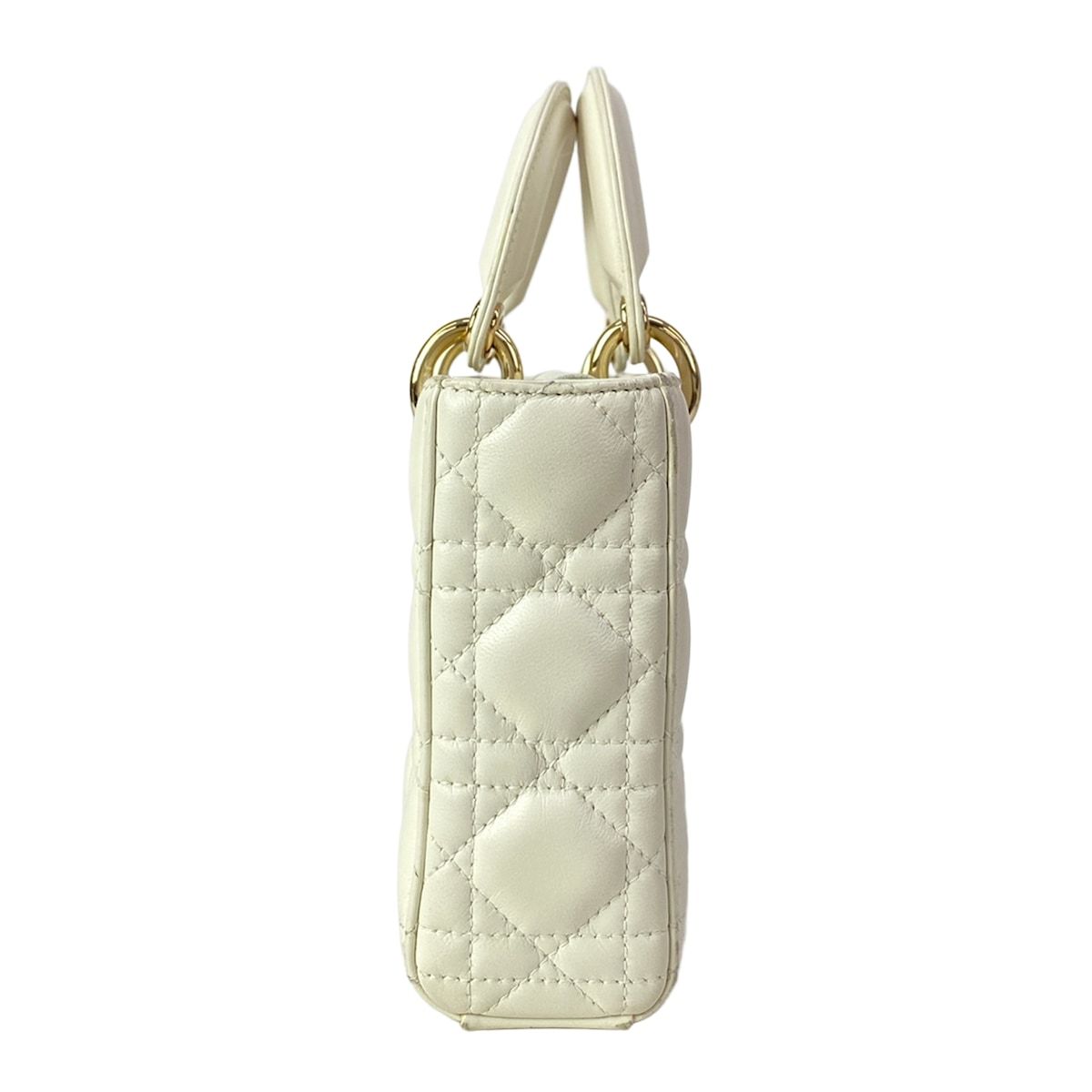Dior Handbag Lady D-joy Bag White Lambskin — view 2