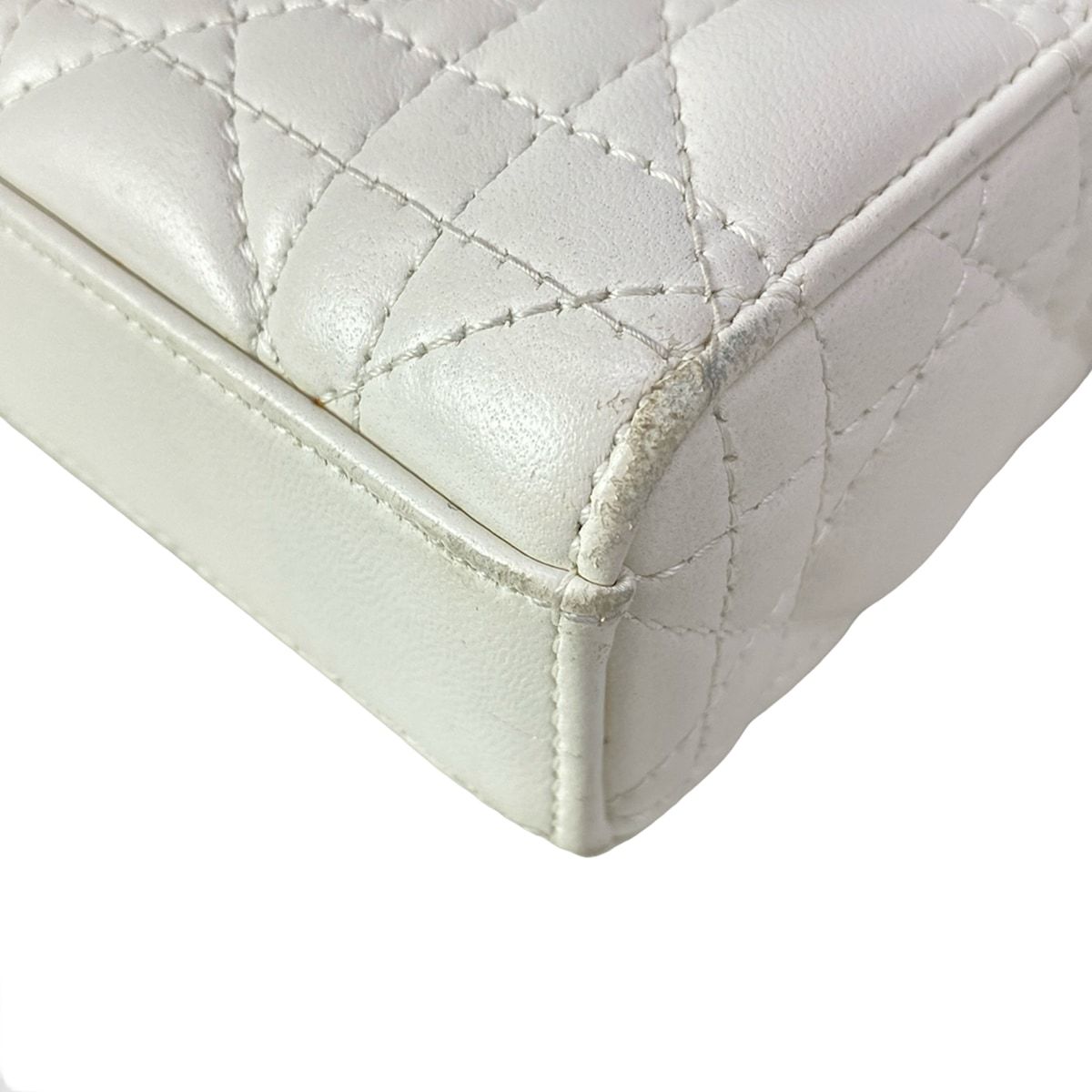 Dior Handbag Lady D-joy Bag White Lambskin — view 7