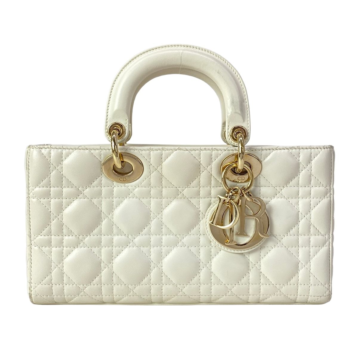 Dior Handbag Lady D-joy Bag White Lambskin