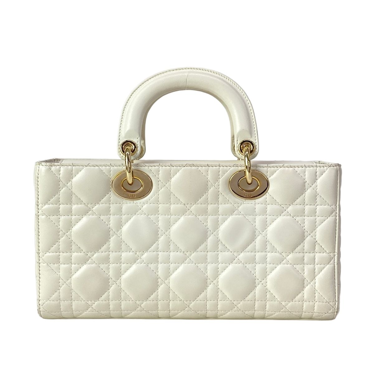 Dior Handbag Lady D-joy Bag White Lambskin — view 3