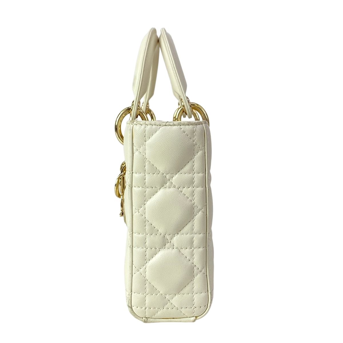 Dior Handbag Lady D-joy Bag White Lambskin — view 4