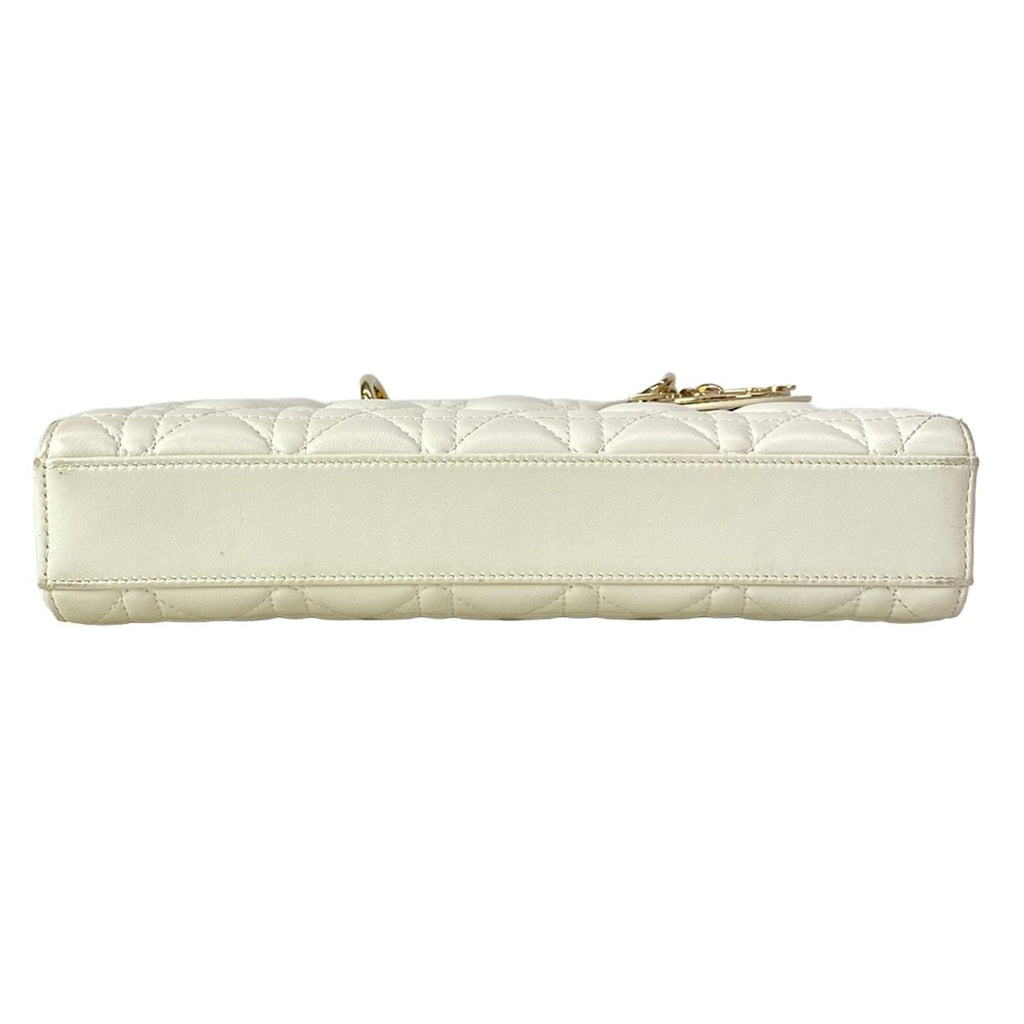 Dior Handbag Lady D-joy Bag White Lambskin — view 5