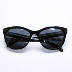 Prada Sunglasses Eyewear Cat Eye 19 Black Silver Logo — view 2