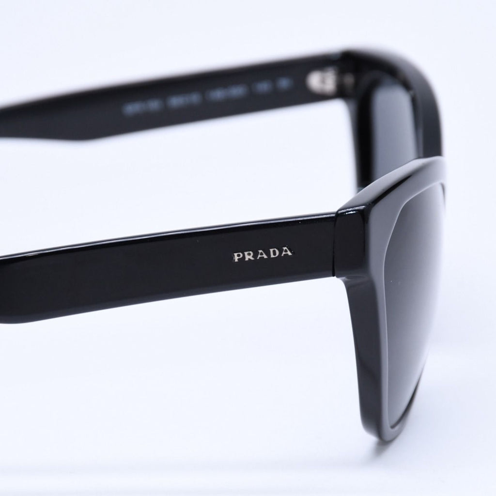 Prada Sunglasses Eyewear Cat Eye 19 Black Silver Logo — view 8