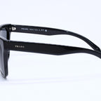 Prada Sunglasses Eyewear Cat Eye 19 Black Silver Logo — view 6