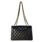 Chanel Shoulder Bag Maxi Quilted Black Chain Gold Lambskin — view 3