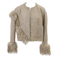 Chanel Tweed Bijou CC Logo Button Collarless Jacket 38