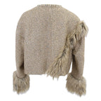 Chanel Tweed Bijou CC Logo Button Collarless Jacket 38 — view 3