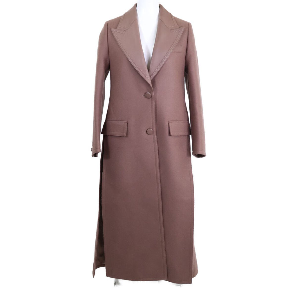 Fendi Lambskin Trim Wool Felt Chesterfield 36 Jacket
