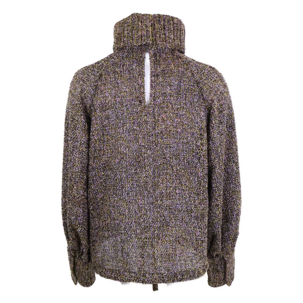 Chanel Calf CC Logo Turtleneck Shaggy Long Sleeve Top 36 — view 3
