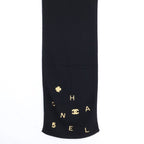 Chanel Clover CC Logo Embroidery Cashmere Scarf — view 3
