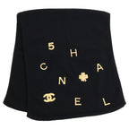 Chanel Clover CC Logo Embroidery Cashmere Scarf