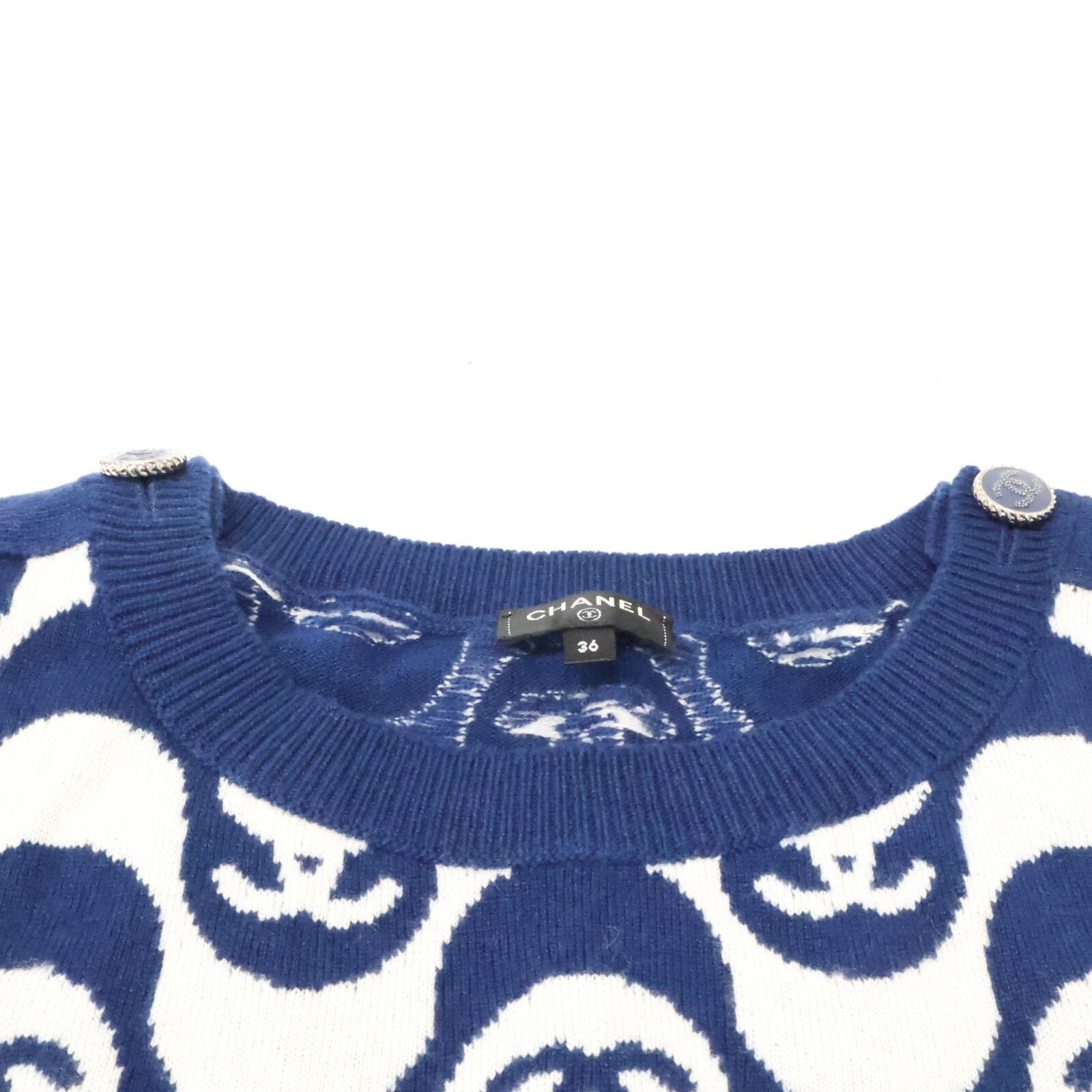 Chanel Allover CC Logo Button Knit Sweater 36 — view 7