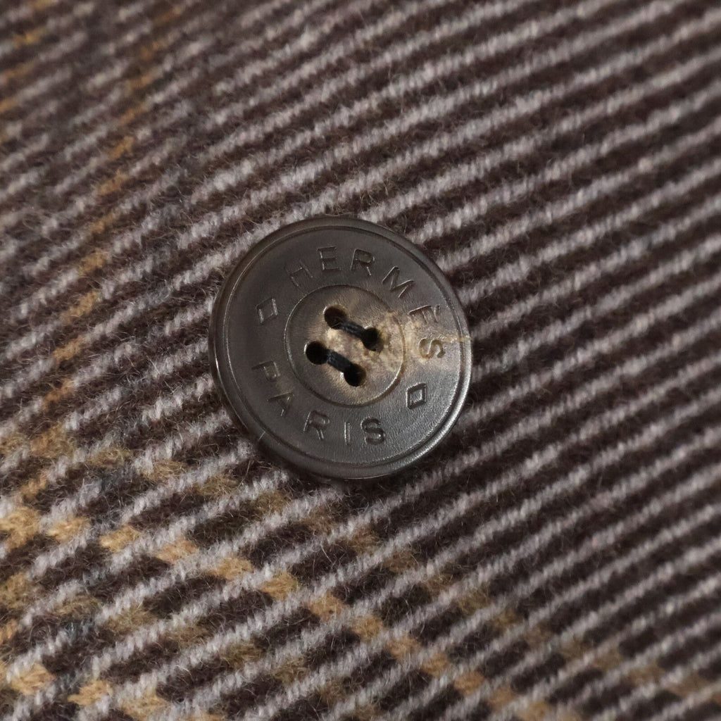 Hermes Check Cashmere 100% Stand Color 36 Jacket — view 8