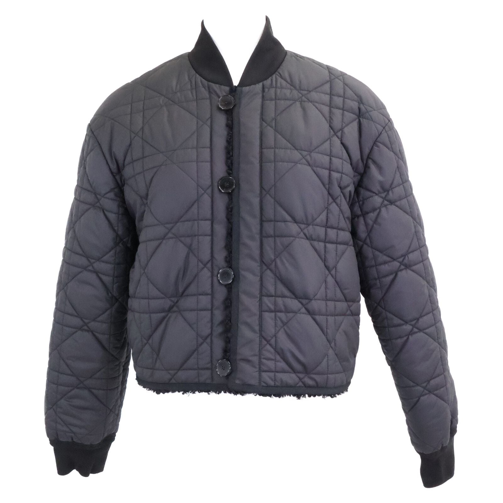 Dior Bee Embroidery Macro Cannage Quilted Reversible Cropped Jacket