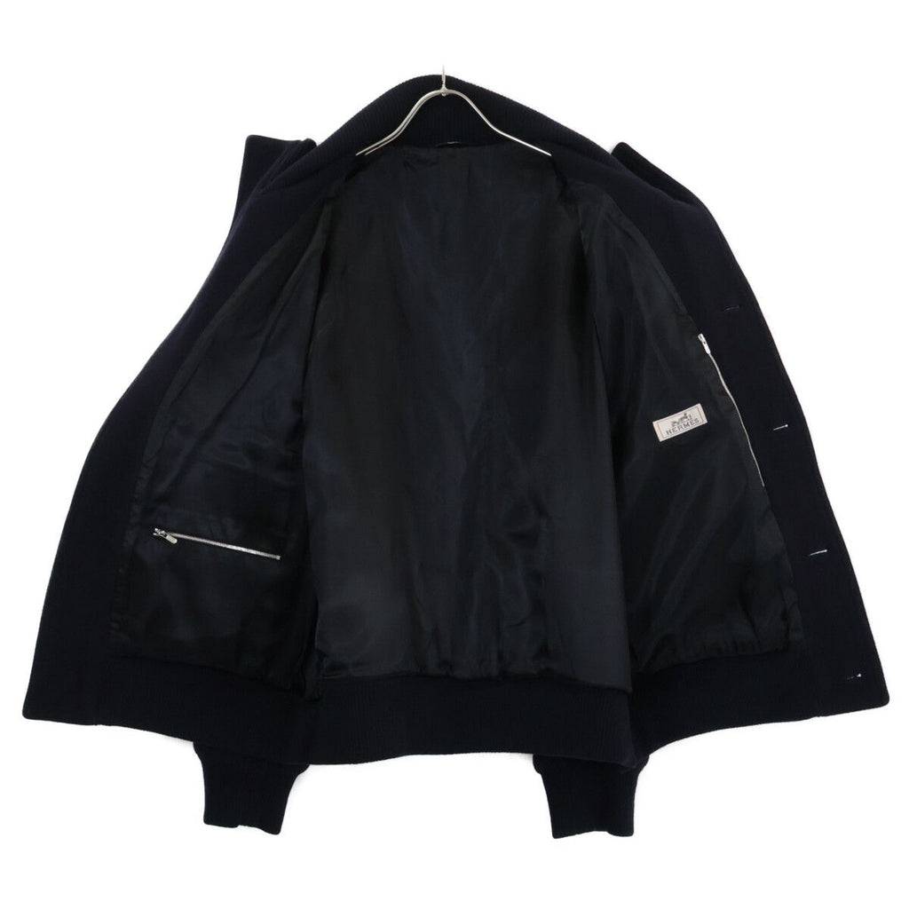 Hermes Wool Calfskin Detail Stand Combination Jacket 58 — view 5