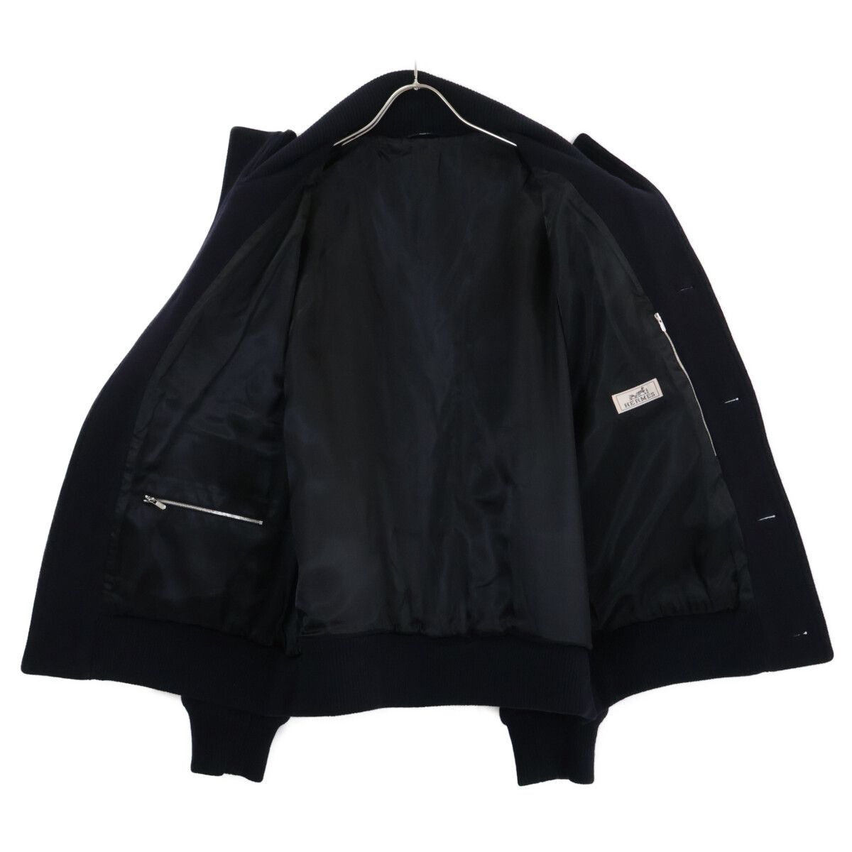 Hermes Wool Calfskin Detail Stand Combination Jacket 58 — view 5