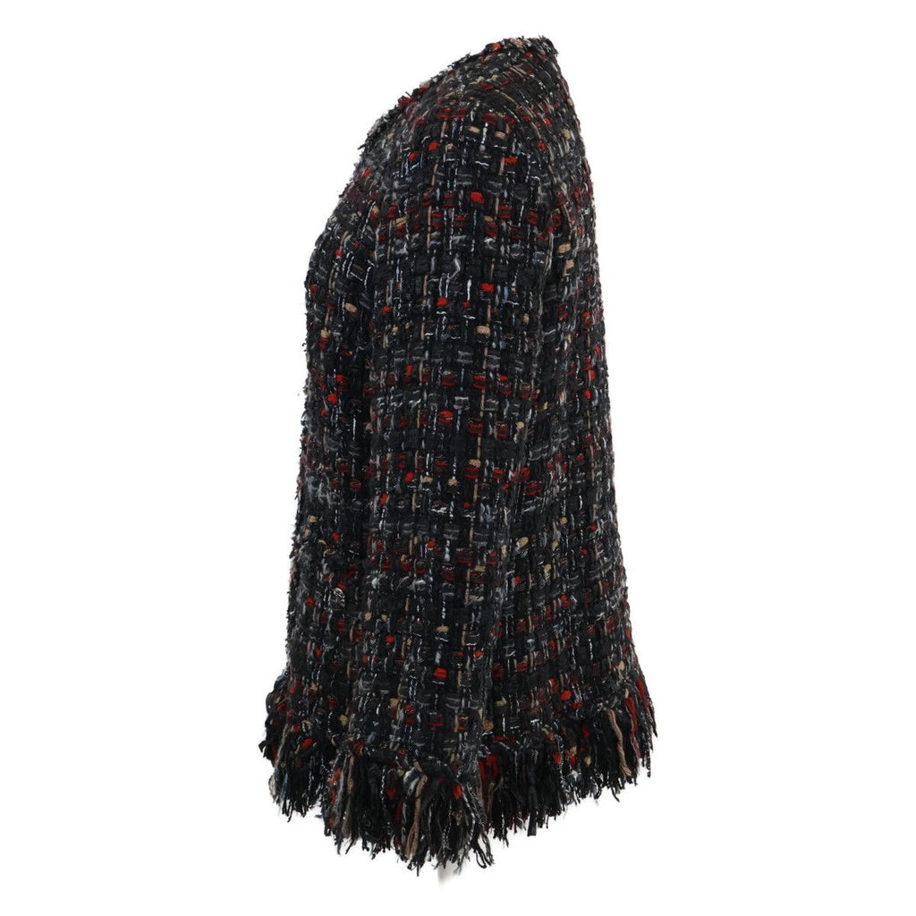 Chanel Zip Up Tweed Fringe Color 40 Jacket — view 2