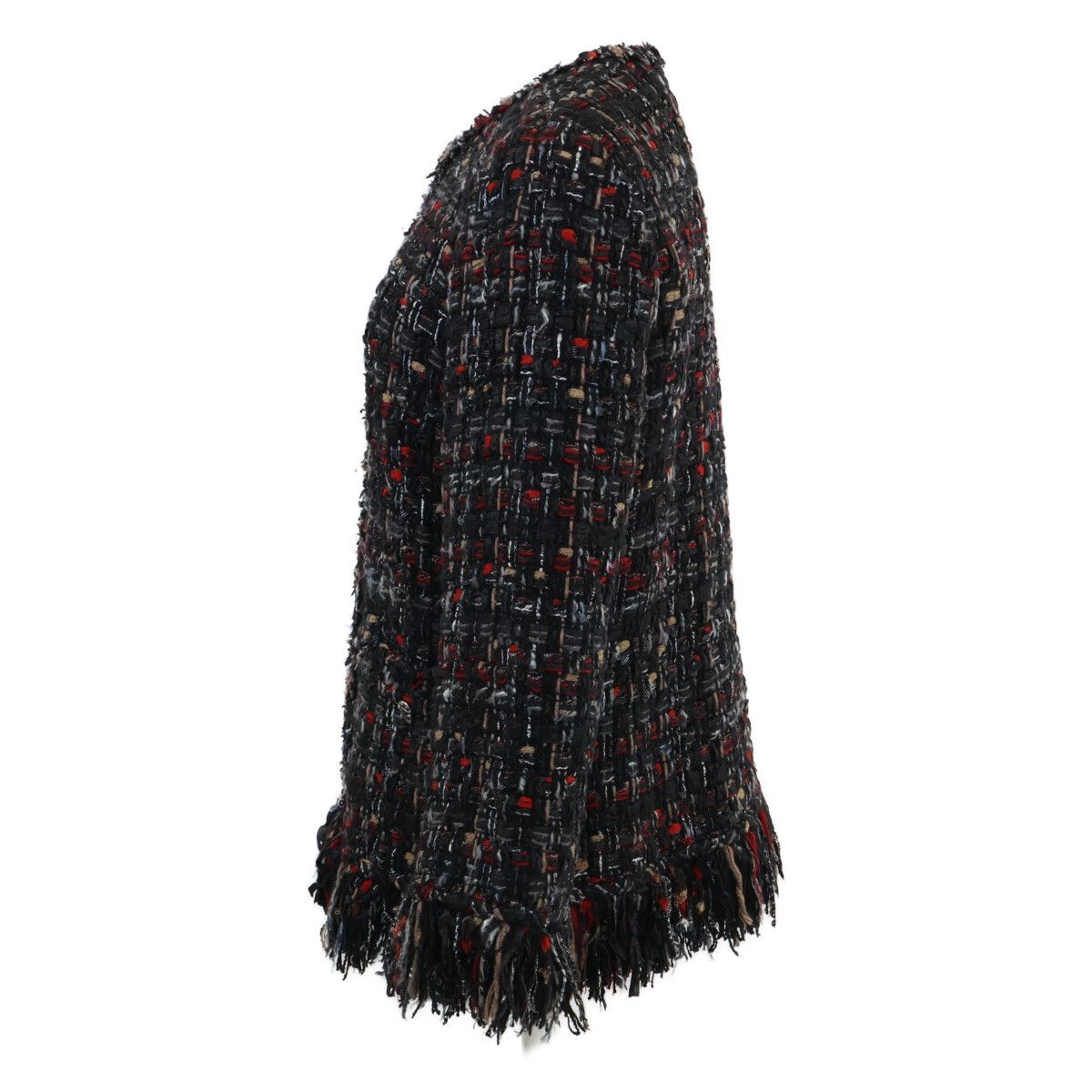 Chanel Zip Up Tweed Fringe Color 40 Jacket — view 2