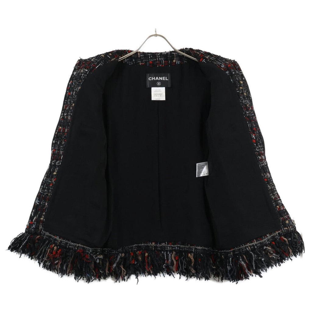 Chanel Zip Up Tweed Fringe Color 40 Jacket — view 4