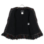 Chanel Zip Up Tweed Fringe Color 40 Jacket — view 4