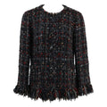 Chanel Zip Up Tweed Fringe Color 40 Jacket
