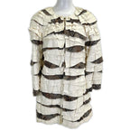 Chanel Leather Trimming Ruffle Tweed 36 Jacket