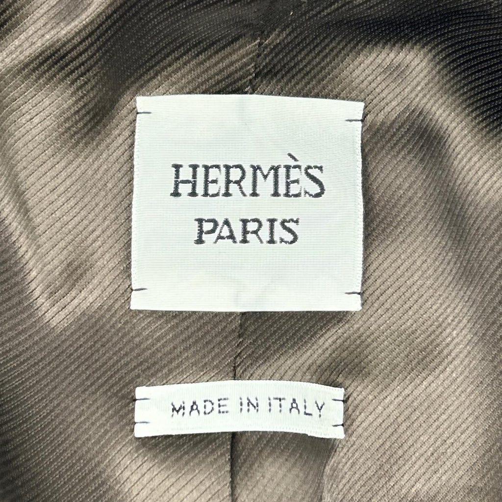 Hermes Like U-le Lambskin Silk Lining Series Button Inner Belt Jacket Blazer 34 — view 6