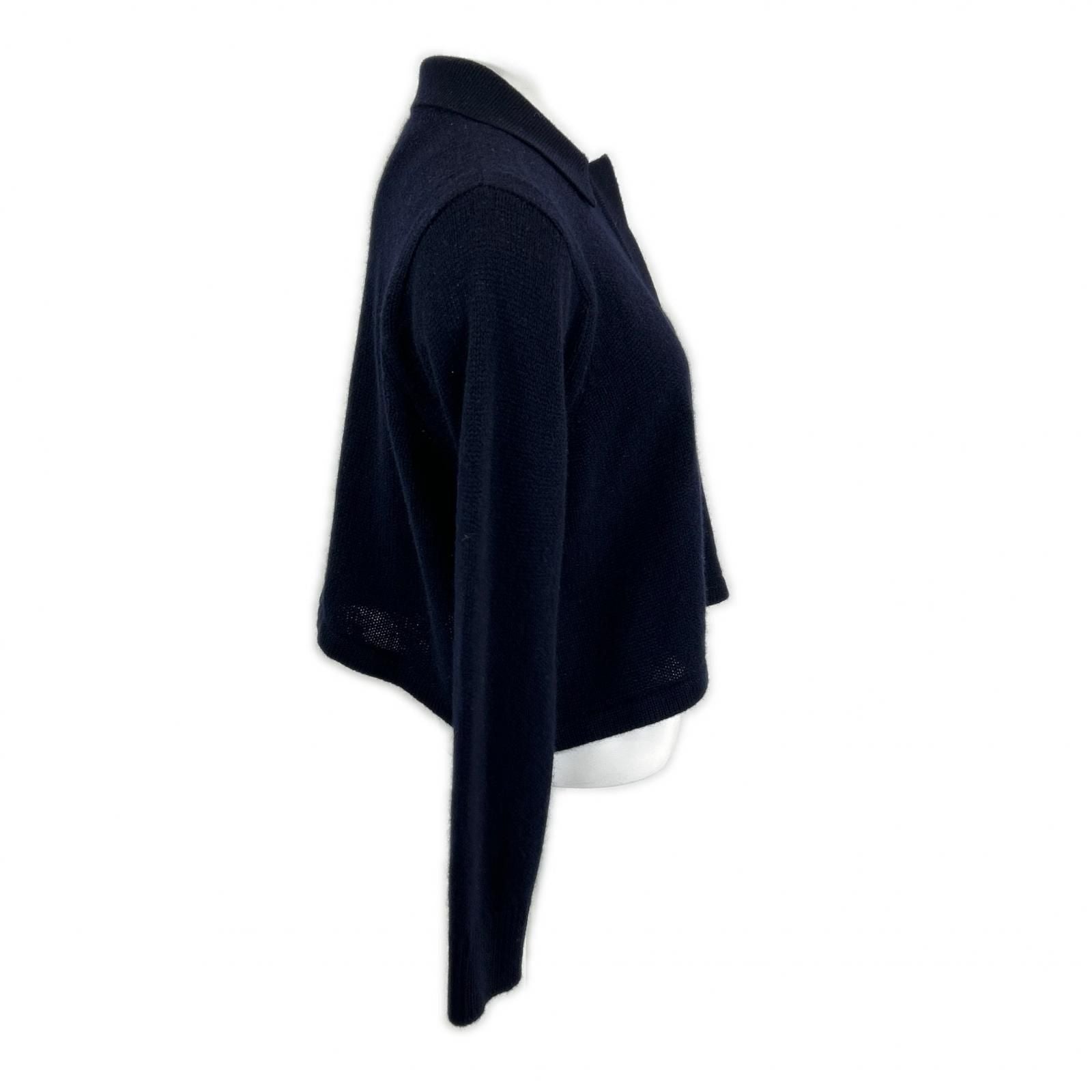 Hermes Cashmere 100 Series Button Cropped Shirt Knit Cardigan 34 — view 4