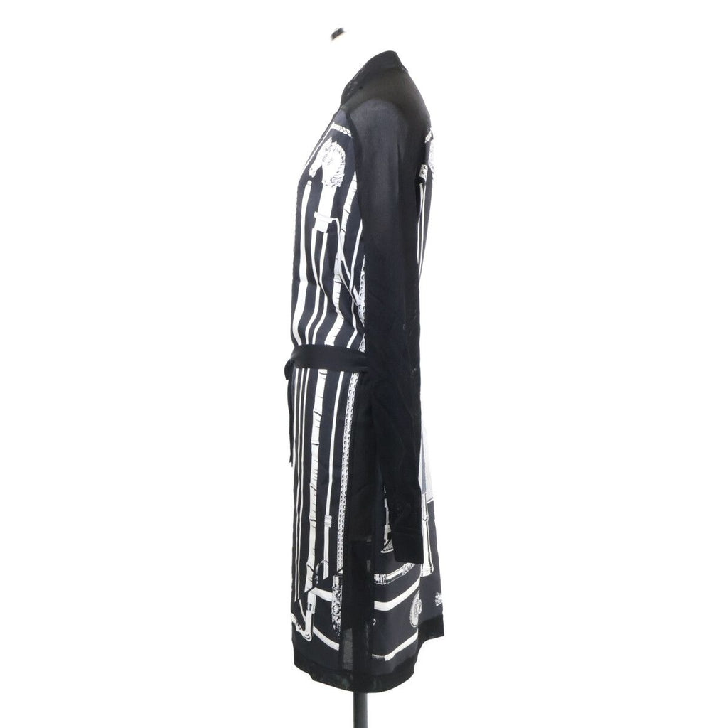 Hermes Twill Lane Long Cardigan with Waist Ribbon 34 — view 3