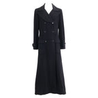 Chanel CC Logo Button Cashmere Double Breasted Long 42 Jacket