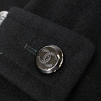 Chanel CC Logo Button Cashmere Double Breasted Long 42 Jacket — view 8