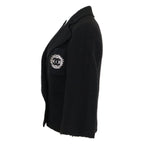 Chanel CC Logo Button Embroidery Tweed Jacket 34 — view 2