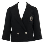 Chanel CC Logo Button Embroidery Tweed Jacket 34