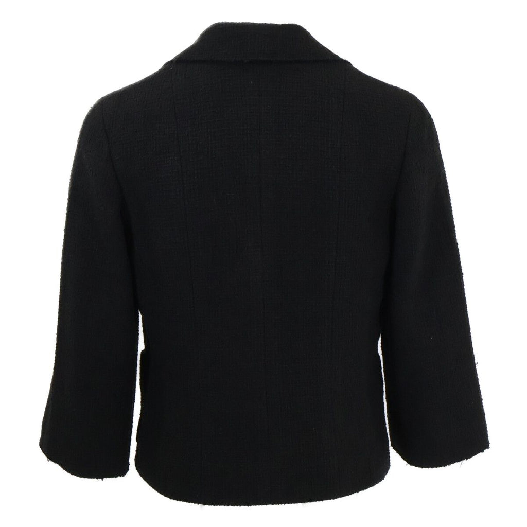 Chanel CC Logo Button Embroidery Tweed Jacket 34 — view 3