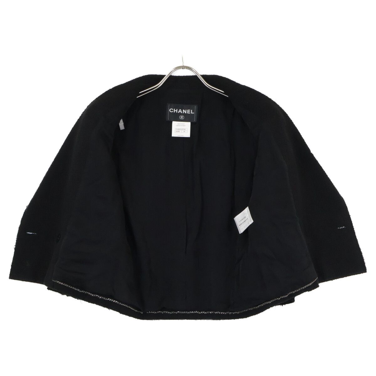 Chanel CC Logo Button Embroidery Tweed Jacket 34 — view 4