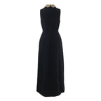 Dior Pearl &chain Embroidered Lace Collar Silk Mixed Wool Dress — view 3