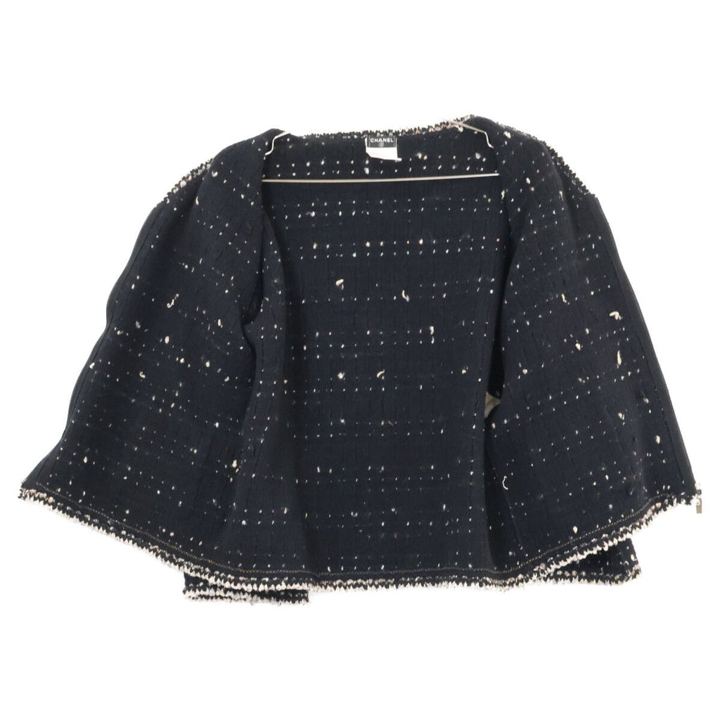 Chanel Zip Up Tweed Collarless Jacket 48 — view 3