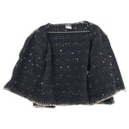 Chanel Zip Up Tweed Collarless Jacket 48 — view 3